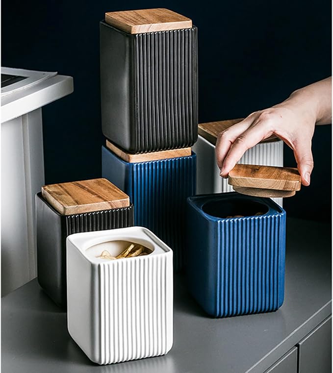 Ceramic Storage Jars Modern Elegant Polished Airtight Gorgeous Storage Canisters - Image 7