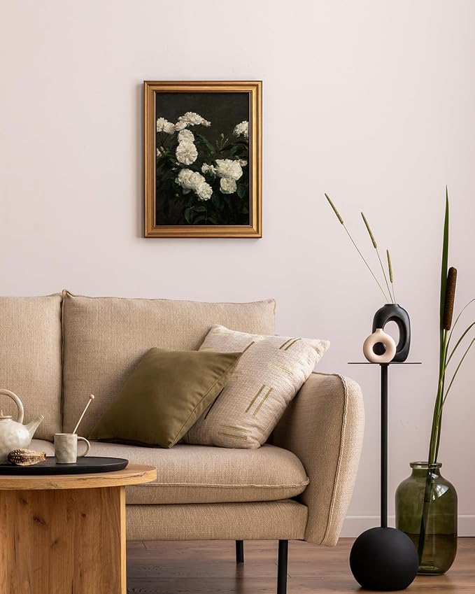 ARPEOTCY Gold Framed Canvas Wall Art, 12x16 Inch Vintage Floral Botanical Art - Image 4