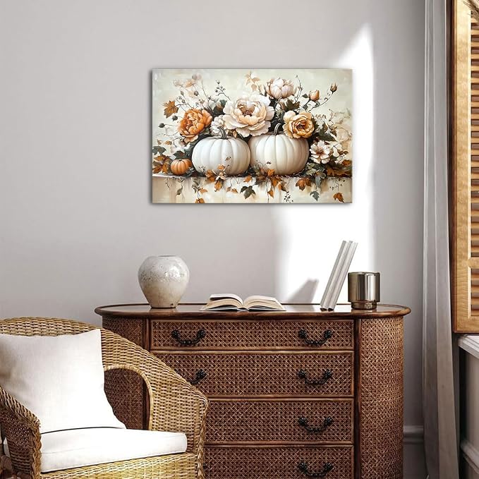 Retro Pumpkin Decor Fall Canvas Wall Art - Image 4