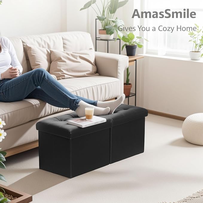 AmasSmile Footrest Ottoman Bench - Image 5