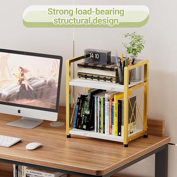 Aduanbang Coffee Bar Accessories Organizer, 2 Tier Wooden Kitchen Counter Shelf - Image 4