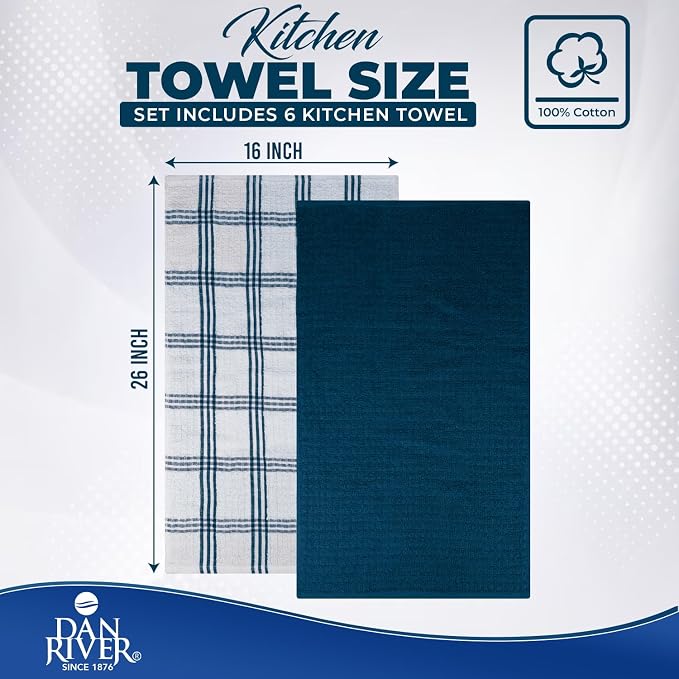 DAN RIVER Premium Blue Opal Kitchen Towels - Image 2