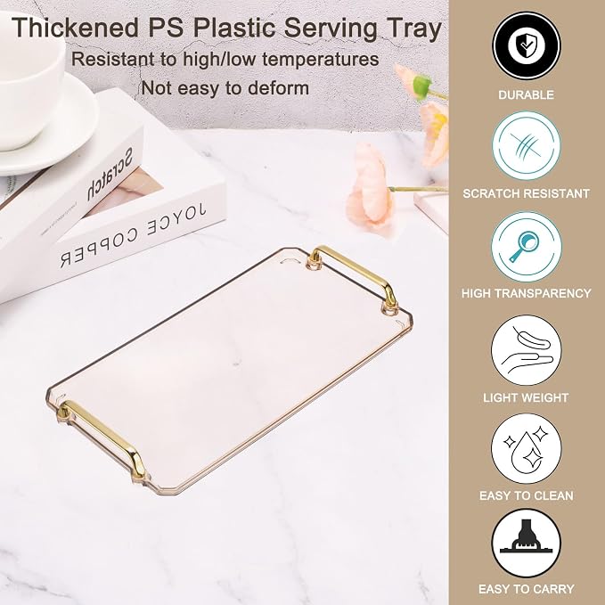 PATIKIL 16.1 x 8.7 Inches Plastic Serving Tray - Image 3