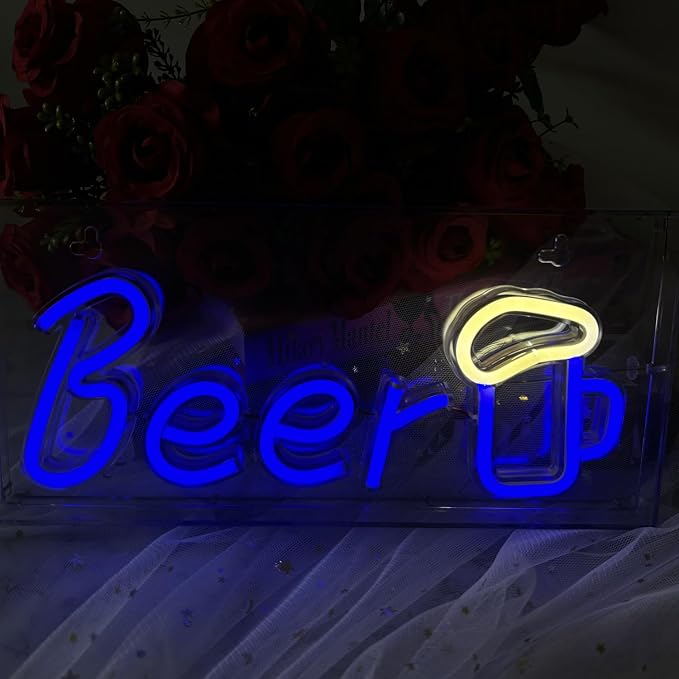 Bar Neon Sign, LED Neon Beer Signs, 3D Standable Beer Neon Bar Light - Image 4