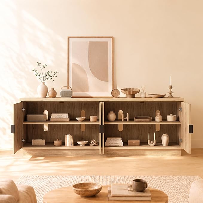 Fatmok 68" TV Stand for 75 Inch TV, Modern Entertainment Centers - Image 5