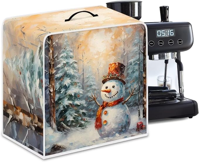 Happy Snowman Coffee Maker Dust Cover Lightweight Kitchen Appliance - Image 4