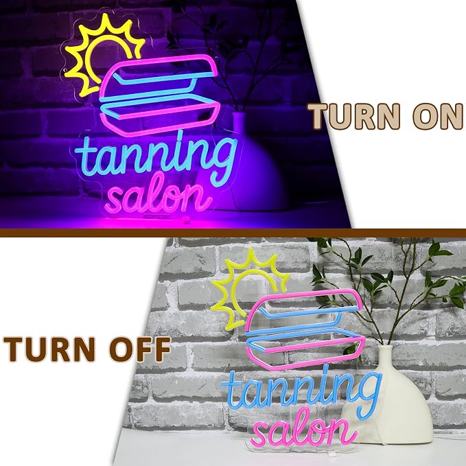 Tanning Salon Neon Sign for Wall Decor, USB Dimmable Beauty Neon Lights for - Image 5