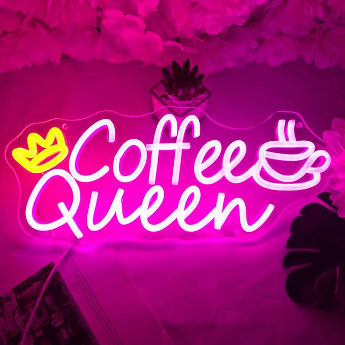 Britrio Coffee Queen Neon Sign for Home Cafe Bar Kitchen Dinning Room Light - Image 5