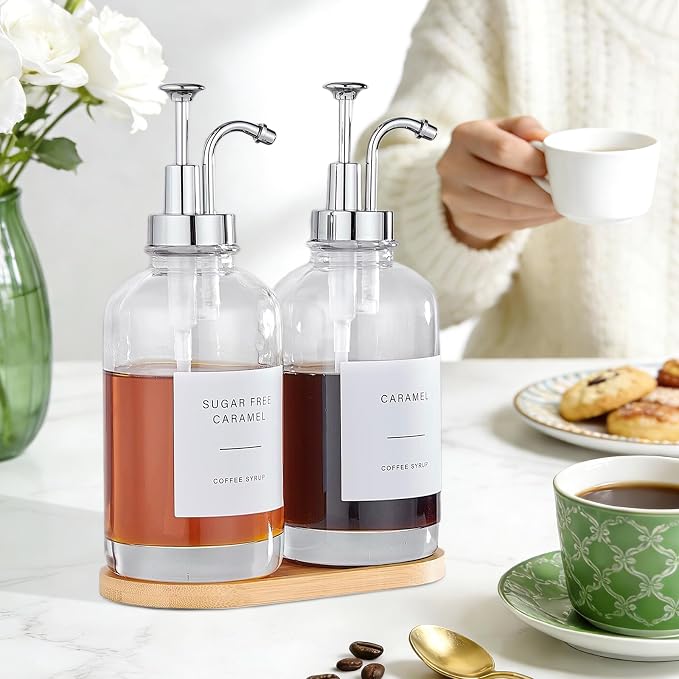 Coffee Syrup Dispenser Coffee Bar Accessories 16.9 oz Syrup Dispenser - Image 6