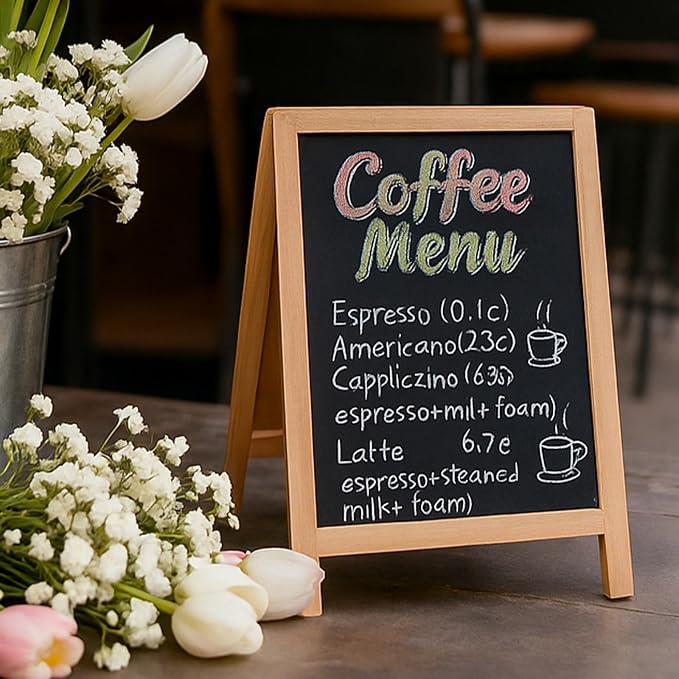 2 Pcs Chalkboard Easel, with 2 Erasers, 15.7x9.8 in Tabletop Stand Chalkboards - Image 5