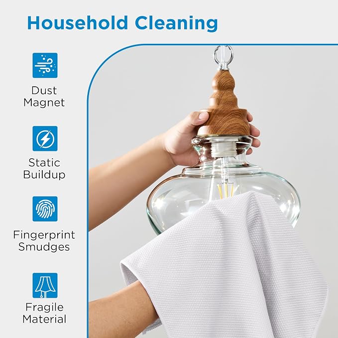 Microfiber Glass Cleaning Cloth 6 Pack, 15.5x15.5 Inch White Magic Cleaning Rags - Image 7