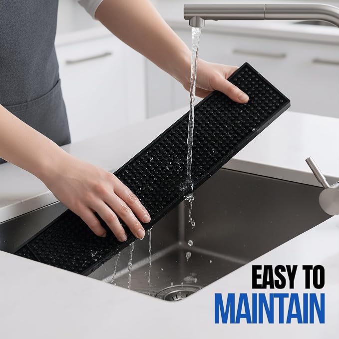 Black Bar Mats 24" x 3" – Non-Slip Rubber Bar Service & Spill Mats - Image 4