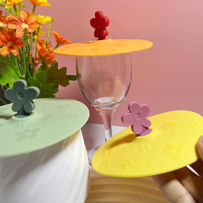 flower Silicone Cup Covers, Flexible Mug Covers, Tea Pots, Hot Cup Lids - Image 4