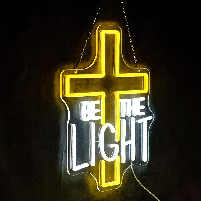 Be The Light Neon Sign for Wall Decor Dimmable Christian Letters Led Neon - Image 2