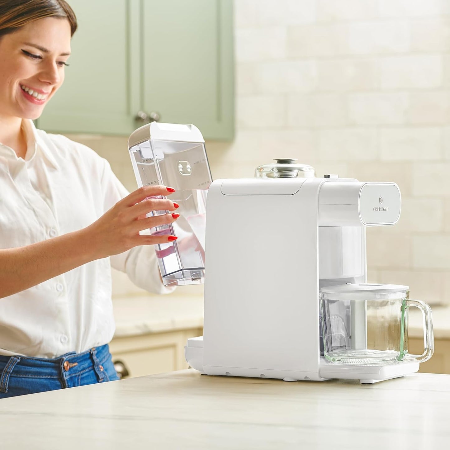 ChefWave Milkmade Non-Dairy Milk Maker – 6-in-1 Vegan Plant-Based Milk Machine with Auto Clean, Delay Start & Glass Pitcher – Almond, Oat, Soy, Cashew, Coconut, Macadamia Milk Maker & Nut Platter