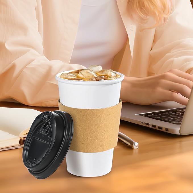 Lamosi 100 Pack 16 oz Disposable Coffee Cups - Image 6