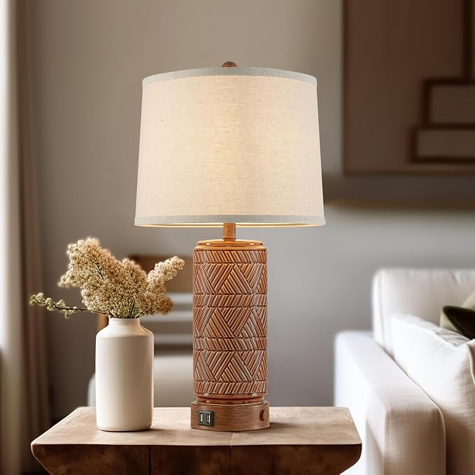 RORIA Set of 2 Vintage Touch Table Lamps - Image 4
