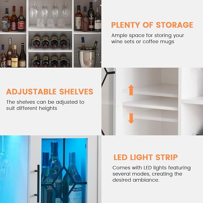 GarveeHome Wine Bar Cabinet - Image 4