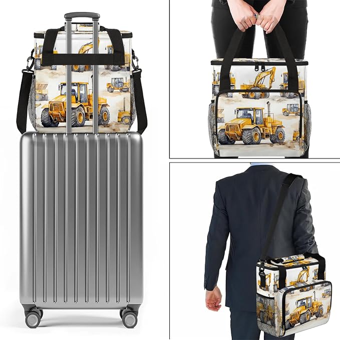 Construction Truck Excavator Coffee Maker Carring Bag, Large Insulated Storage - Image 7