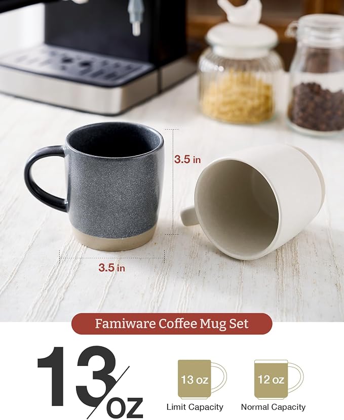famiware Coffee Mugs Set of 4, Milkyway 13 oz Mug Set, Ceramic Cup Set - Image 3