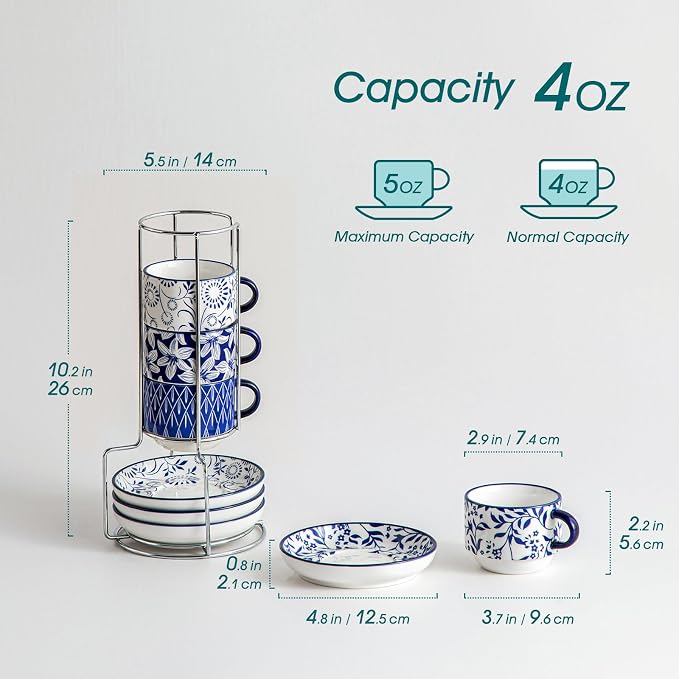 vancasso 4OZ Stackable Espresso Cups - Image 2