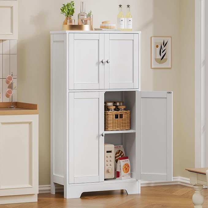 TEENFON Bathroom Floor Storage Cabinet, Freestanding Bathroom Storage Unit - Image 5