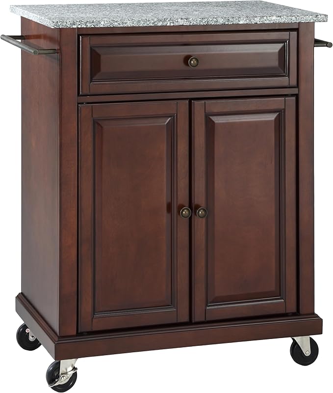 Crosley Furniture Compact Granite Top Small Rolling Cart by CrosleyFurniture