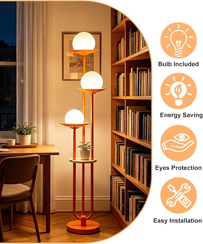 Lightdot Globe Orange Floor Lamp - Image 5