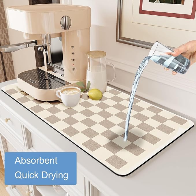 Clinuse Coffee Mats, Quick Dry Mat, Diatomite Absorbent Aesthetic Large Drying - Image 8