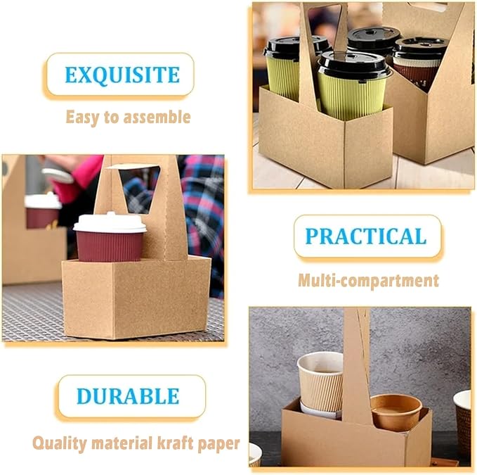 20 Pack Kraft Drink Carrier - Image 3
