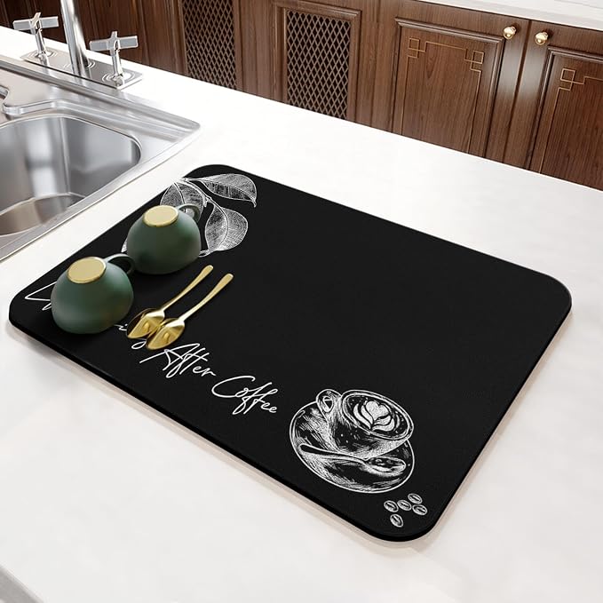 Coffee Mat - Fashion Absorbent Coffee Bar Mat - Drying Mat Waterproof Protects - Image 3