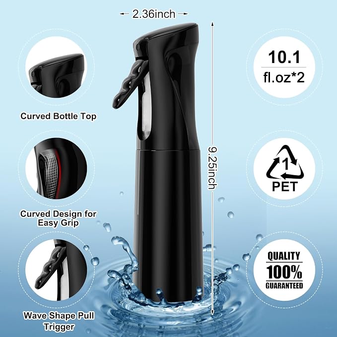 IMPORX Continuous Spray Bottle for Hair 2 Pack Home Essentials Spray Bottles - Image 2
