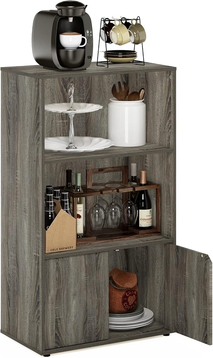 Furinno Jaya Pantry Organizers, 3-Tier Kitchen Cabinet, Coffee Bar, Kitchen - Image 2