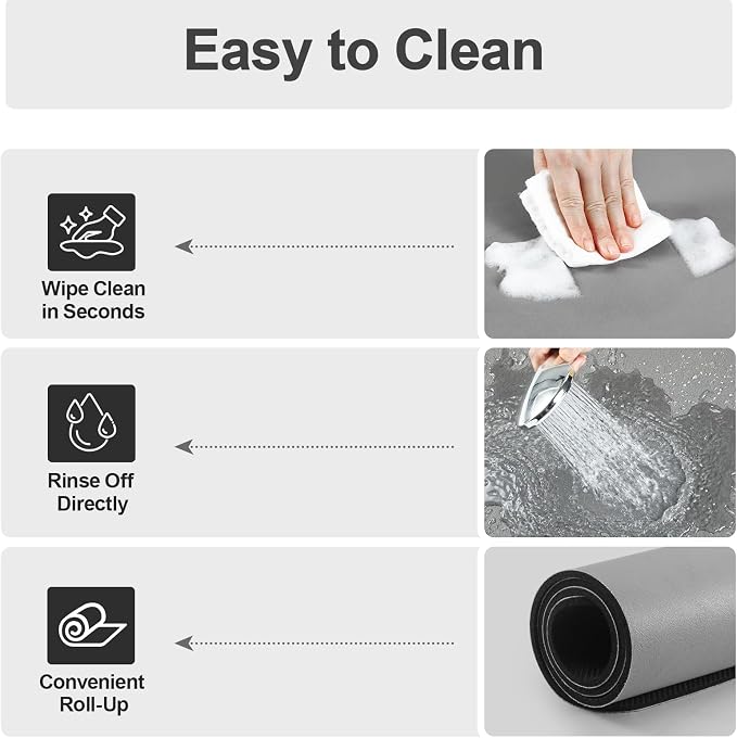 Ecotrim Absorbent Coffee Mat, Stain Hiding PU Leather Surface, Non-Slip Natural - Image 3