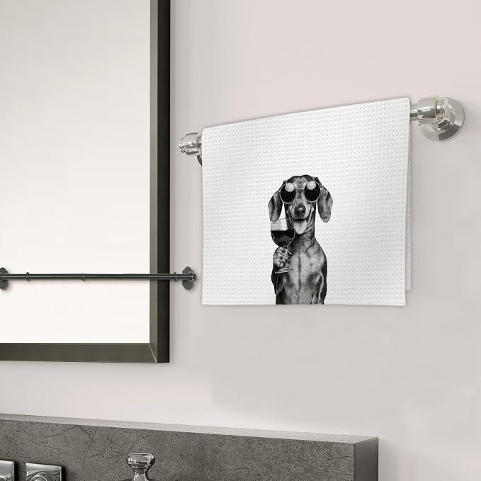 Dachshund Gifts Wine Dog Kitchen Towels, Gifts - Image 3