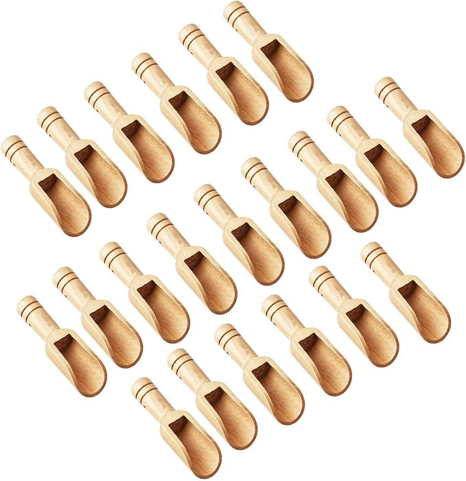Arroyner 20 PCS Mini Wooden Spoon Mini Bamboo Spoons Small Bath Salt Spoon by calary