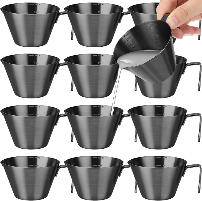 Honeydak 12 Pcs Stainless Steel Espresso Shot Cup 3.4 Oz/ 100 ml Espresso by Honeydak