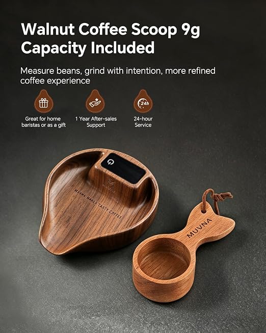 Walnut Coffee Bean Scale & Spoon - Image 4