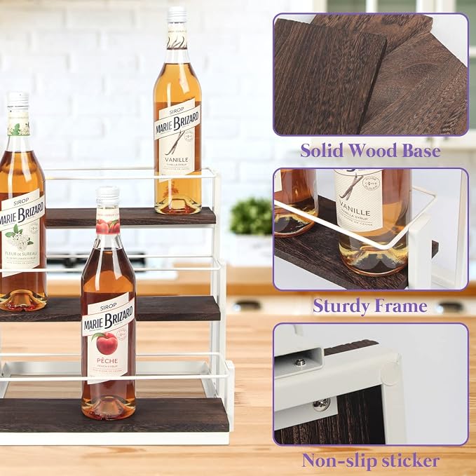 J JACKCUBE DESIGN Coffee Syrup Organizer Rack Station, Coffee Bar Accessories - Image 4