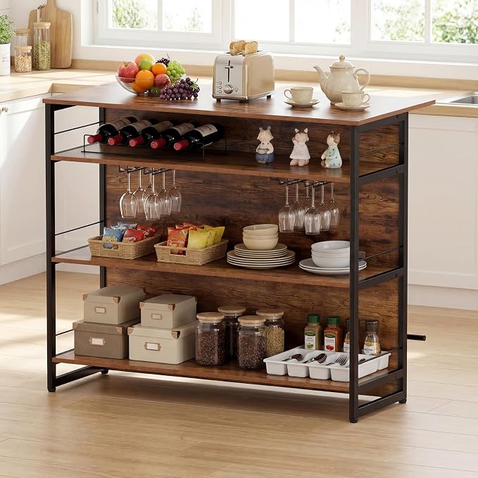 GOFLAME Home Bar Unit, 4-Tier Bar Table - Image 2
