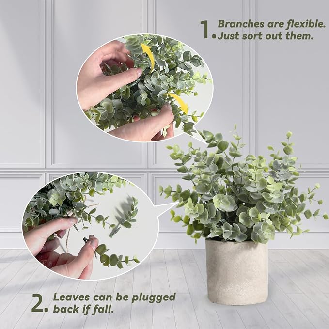 4 Pack Small Fake Plants in Pulp Pot - Image 4
