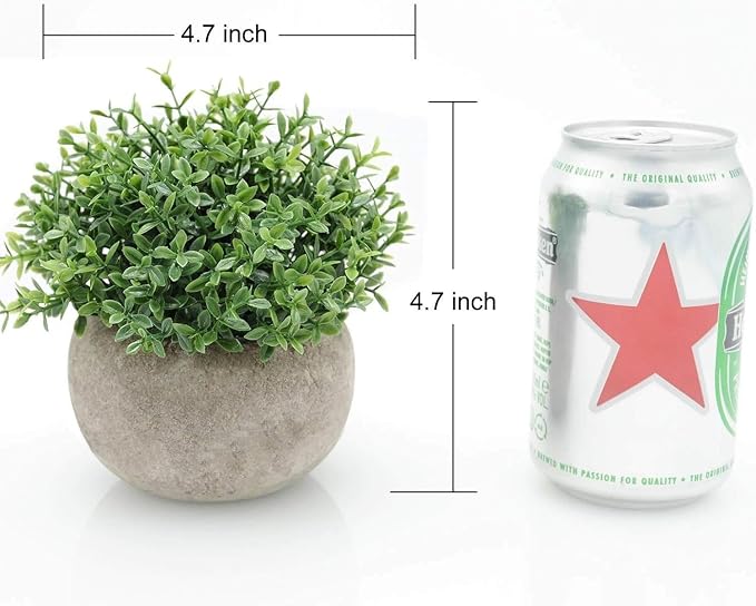 Velener Mini Sage Green Potted Boxwood Topiary Artificial Plants - Image 2