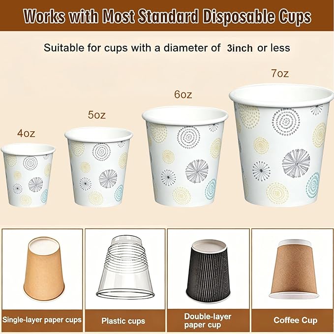Cup Holder with Dust Cover, 2-Way Wall-Mounted & Countertop Disposable Paper - Image 5