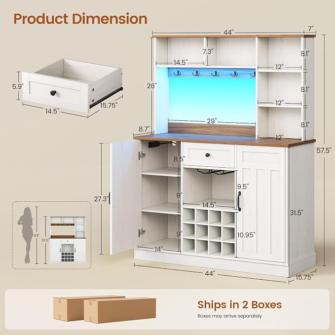 Large Farmhouse Coffee Bar Cabinet - Image 2