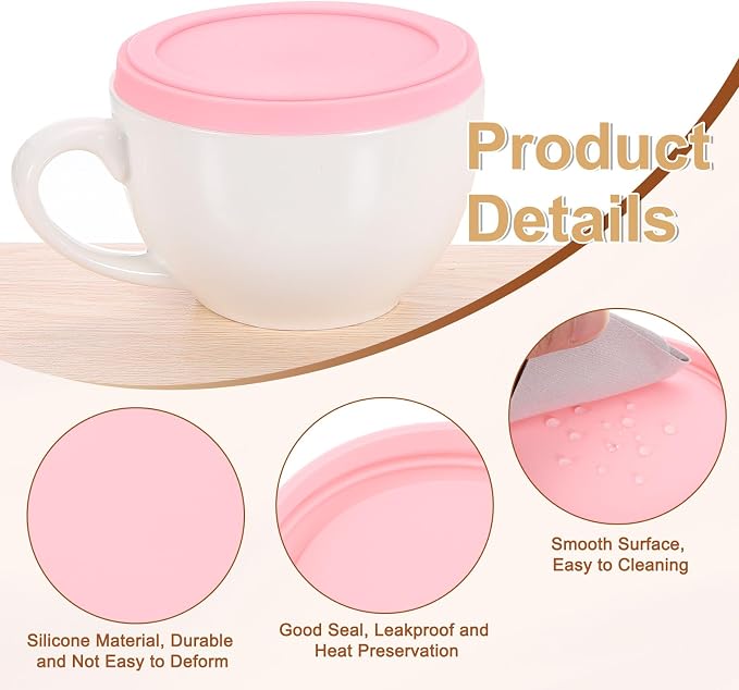 uxcell 2Pcs Silicone Cup Lids, 3.9 Inch Mug Cover Reusable Silicone Cup Covers - Image 3