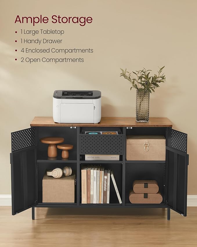 SONGMICS Storage Cabinet, Metal Cabinet, Sideboard - Image 5