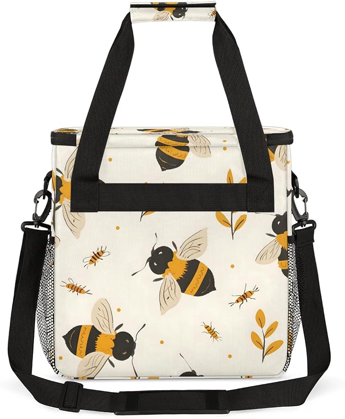 Honey Bee Coffee Maker Carring Bag, Large Insulated Storage Organizer Case Tote - Image 5