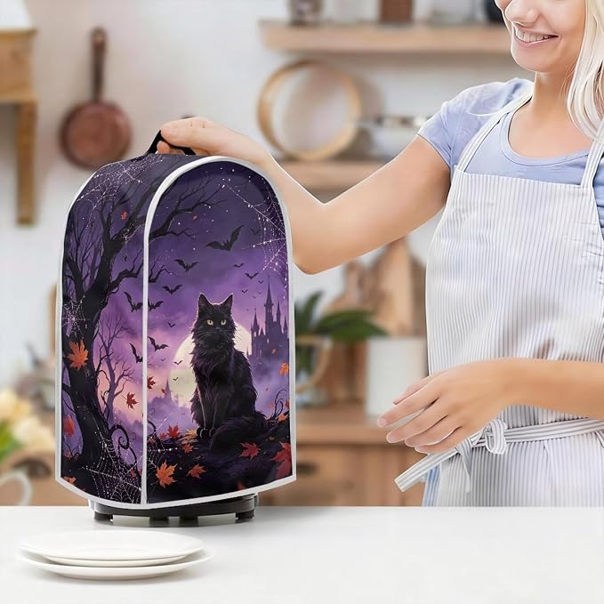 Leaves Black Cat Blender Dust Cover, Anti Fingerprint Polyester Stand Mixer or - Image 7