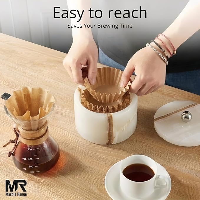 Marble Coffee Filter Holder – 6 inch Handmade White Onyx Coffee Filter Holder - Image 3