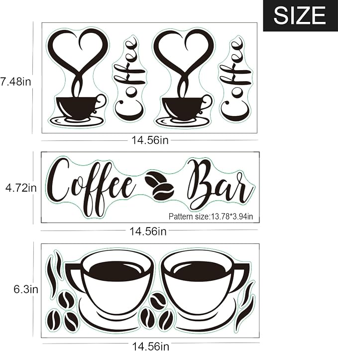 3 PCS Coffee Signs Wall Decor Sticker - Image 3